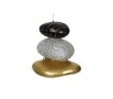 Свещ, 3 камъка, Gold Grey Black, 12x10x13см, снимка 1 - Декорация за дома - 44495872