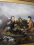 Картина "Охотники на привале " маслени бой, снимка 2