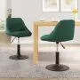 vidaXL Въртящи се трапезни столове, 2 бр, тъмнозелени, кадифе, снимка 2
