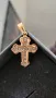 Кръст - 14 карата розово злато с диаманти, снимка 2