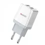 Зарядно/Адаптер 220V / Yesido YC21 / 2xUSB QC 3.0 / + кабел MicroUSB / Бял / Баркод : 456380, снимка 1