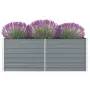 vidaXL Повдигната леха, 160x80x45 см, поцинкована стомана, сива, снимка 2