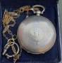 Старинен Османски сребърен джобен часовник с кюстек и ключ, снимка 3