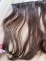 естествена коса на клипсове кестенява, снимка 2
