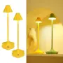 Комплект 2 безжични LED лампи с форма на цвете, горчично жълти, снимка 2