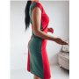 Уникална вталена рокля Red-Green  , снимка 2