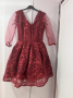 Дамска рокля размер М , червена дантела, снимка 1 - Рокли - 44510302
