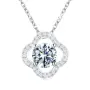 Дамско колие от сребро с 1 ct моасанит D/VVS1 и кръгла шлифовка, снимка 2