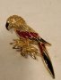 Емайлирана брошка папагал, снимка 2