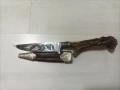 Автентичен немски ловен нож SOLINGEN (JS) – Еленски рог и гравюра, снимка 2