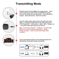 3 в 1 безжичен USB Bluetooth 5.0 аудио предавател/приемник/адаптер за PC/TV/автомобил, снимка 4 - Ресийвъри, усилватели, смесителни пултове - 44413341