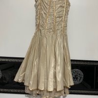 Уникална златиста рокля размер S, снимка 2 - Рокли - 35760526