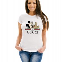 Тениска GUCCI Disney Mickey Mouse принт Модели,цветове и размери, снимка 6 - Тениски - 28097563