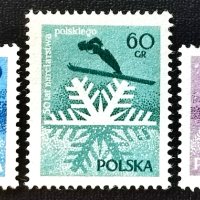 Полша, 1957 г. - пълна серия чисти марки, спорт, 1*37, снимка 1 - Филателия - 41950625