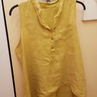 Продавам блуза без ръкави, лен, цвят горчица , снимка 1 - Туники - 41908158