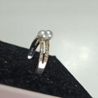 Сребърен пръстен с перли и камъни ЖЕ7, снимка 4 - Пръстени - 44728844