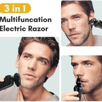 Нова 3в1 Електрическа самобръсначка тример за мъже акумулаторна безжична Подарък, снимка 5 - Тримери - 42311479