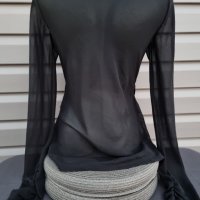 Дамска блуза  в черно с дълъг ръкав- модел 34, снимка 4 - Блузи с дълъг ръкав и пуловери - 39225327