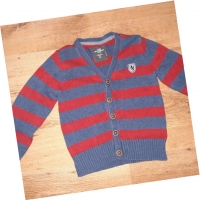 5-6г 116см Жилетка с дълъг ръкав H&M райе Без следи от употреба, снимка 1 - Детски пуловери и жилетки - 36078117