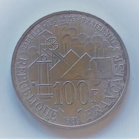 100 франка 1985 Франция Емил Зола, снимка 1 - Нумизматика и бонистика - 39638755