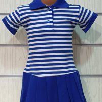 Нова детска класическа моряшка рокля с яка от 1 годинка до 7 години, снимка 1 - Детски рокли и поли - 30327158