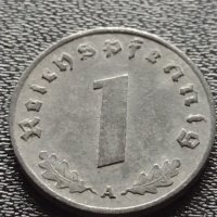 Две монети 1 райхспфенинг 1941г. / 5 райхспфенинг 1941г. Трети райх с СХВАСТИКА редки 25222, снимка 2 - Нумизматика и бонистика - 40639826