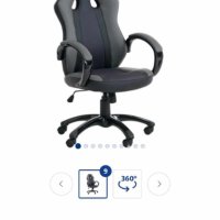 Геймърски стол AGGESTRUP сива изкуствена кожа/черна мрежа, снимка 7 - Столове - 44156676