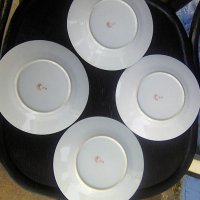 Сервиз от японски костен порцелан 4 десертни чинии 4 чаши за чай с чинии, снимка 5 - Други ценни предмети - 40073107
