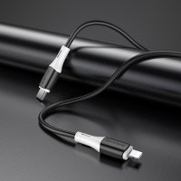 Borofone PD Lightning (iPhone) - Type-C, Кабел, 20W, 3.0A ,1m BX79 / Черен / Баркод : 2402292, снимка 5 - USB кабели - 40397983