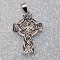 Келтски Сребърен Кръст(проба 925)-8,64 грама, снимка 5 - Колиета, медальони, синджири - 44635887
