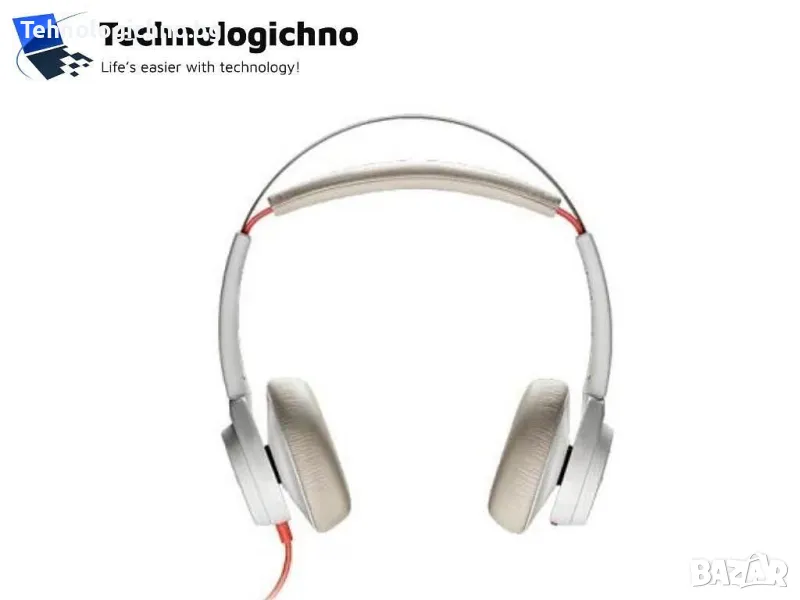  USB Слушалки Plantronics BW7225 Stereo White, снимка 1