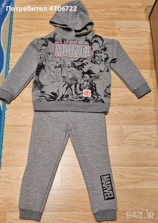 Детски спортен комплект MARVEL – суитшърт с качулка + панталон (5 г.), снимка 1