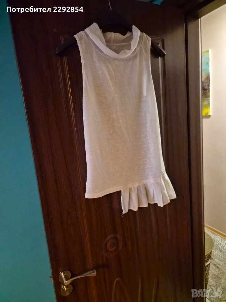 Enita бяла блуза от две части, снимка 1