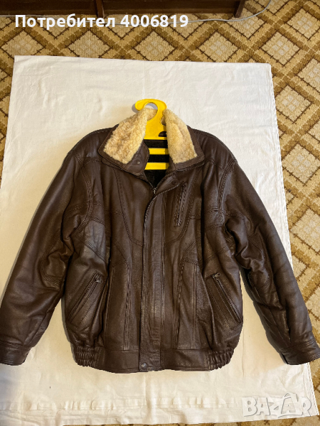 Мъжко кожено яке,телешки бокс, снимка 1