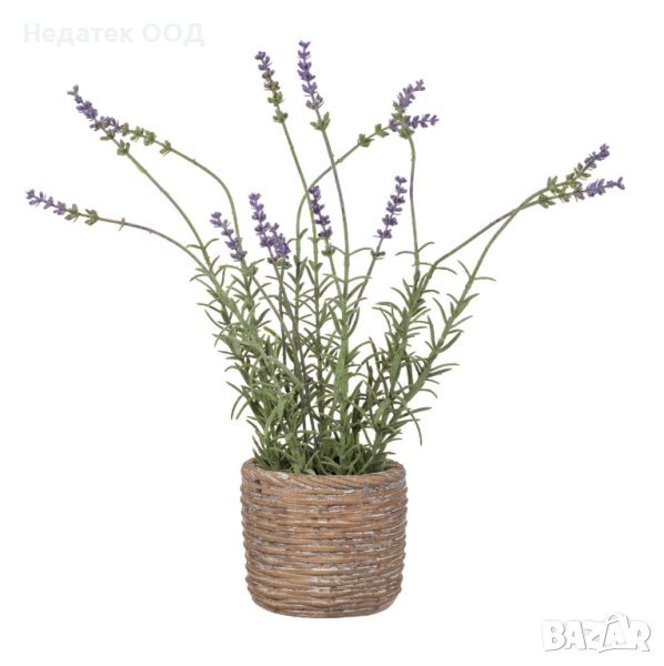 Саксия с керамично/ плетен дизайн, Изкуствена лавандула, 11x36см, снимка 1