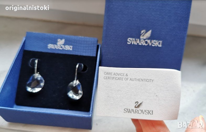 Обеци Сваровски със сертификат за оригиналност НОВИ в кутия Swarovski, снимка 1