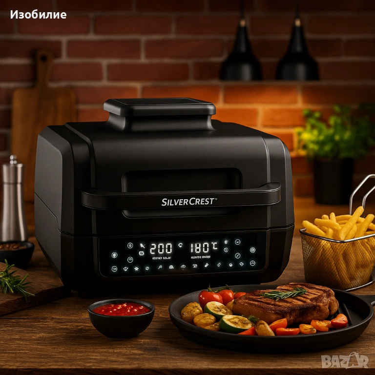 Уред 2 в 1 SilverCrest Air Fryer with Grill – хрупкаво, вкусно и без мазнина, снимка 1