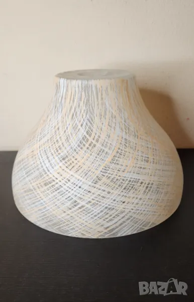 Абажур полилей лампа стъкло бежов, снимка 1