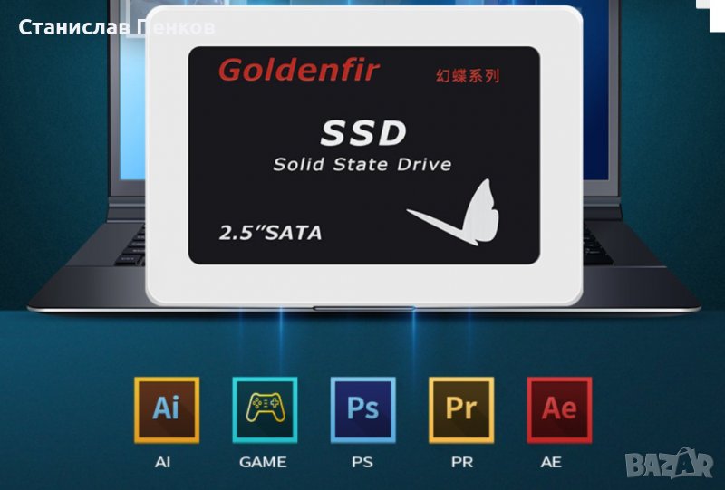 SSD хард диск 2,5 инчов 1TB марка Goldenfir SATA ||| 6GB/s. Модел HD800. 120 лева, снимка 1
