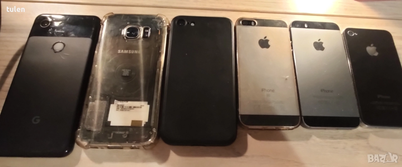 смартфони pixel3a, samsung s7, iphone 7, iphone se1, iphone 5s, iphone 4s, снимка 1