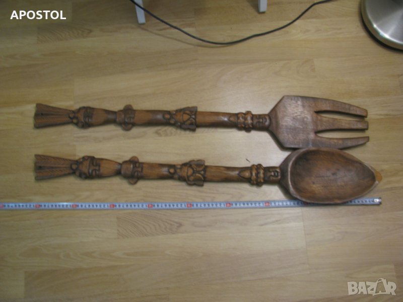 Дървени вилица и лъжица за декорация, снимка 1