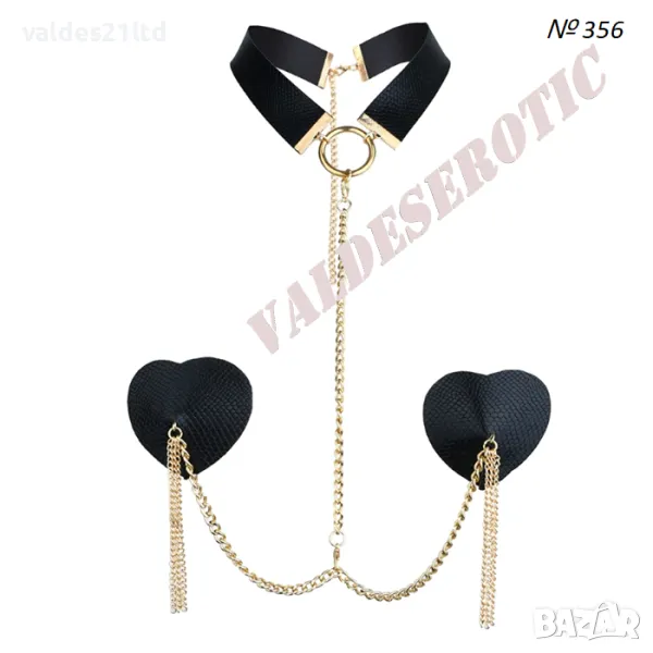 Еротичен чокър за врат с пастиси, снимка 1