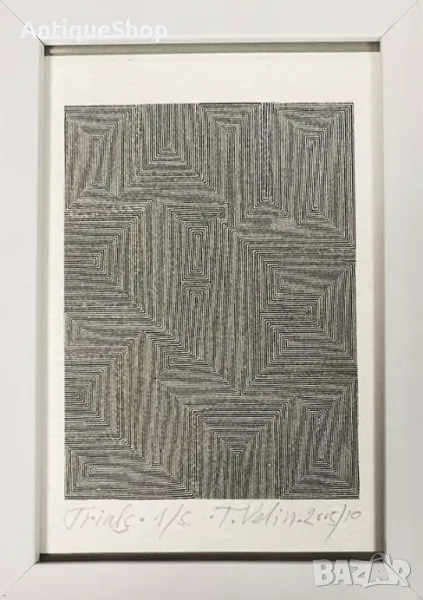 Картина, изпитания, репродукция, фотографски печат, Тодор, Велин, Todor Velin, аборигенска, живопис, снимка 1