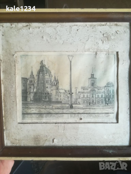 Стара картина. Литография. Графика. Antoni Studzinski. Vintage. , снимка 1