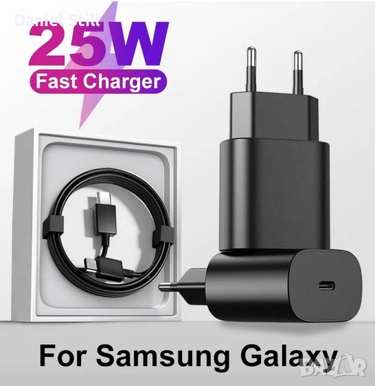 Адаптер за бързо зареждане Samsung 25W в комплект с кабел тип C, снимка 1