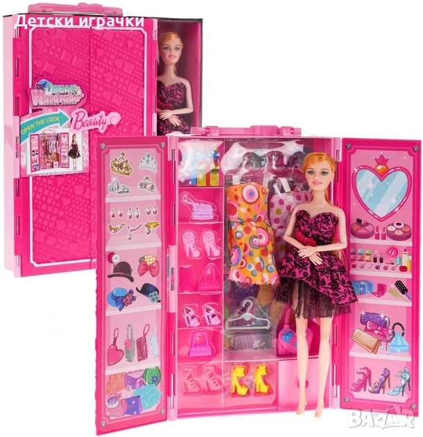 Кукла Барби с гардероб куфарче и аксесоари , снимка 1