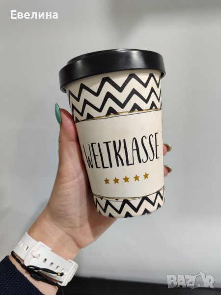 Намалена! Бамбукова чаша за кафе, чай със силикон срещу изгаряне, снимка 1