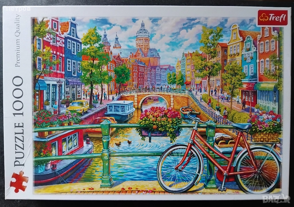 Пъзел Trefl Amsterdam Canal 1000 - 5 евро, снимка 1