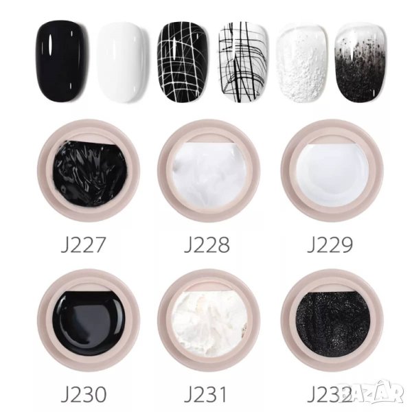 GD COCO гел бял - черен , гипс гел , спайдър гел, снимка 1