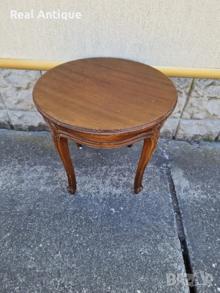 Много красива антикварна френска масичка масив дърворезба , снимка 1